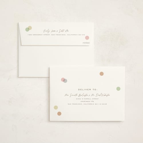 This is a wildflower baby shower invitations with standard by Pixel and Hank called polka pop printing on signature in standard