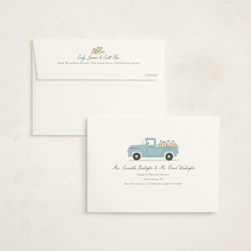 This is a lake baby shower invitations with standard by Karidy Walker called classic truck printing on signature in standard