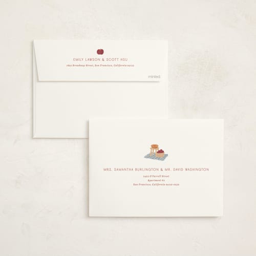 This is a apricot baby shower invitations with standard by Natalie Rae called apple orchard printing on signature in standard
