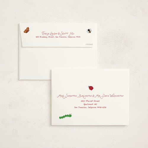 This is a sky baby shower invitations with standard by Jennifer Lew called love bug printing on signature in standard