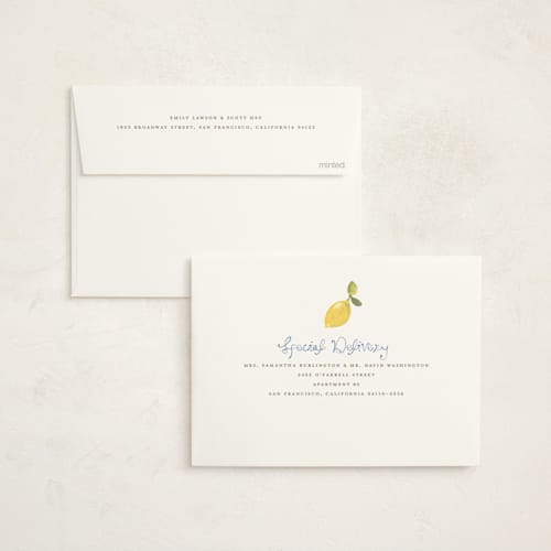 This is a ice baby shower invitations with standard by Teju Reval called lemon printing on signature in standard