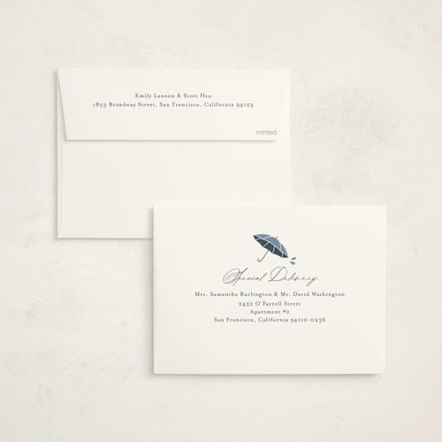 This is a raindrop baby shower invitations with standard by Stacey Meacham called baby wellies printing on signature in standard