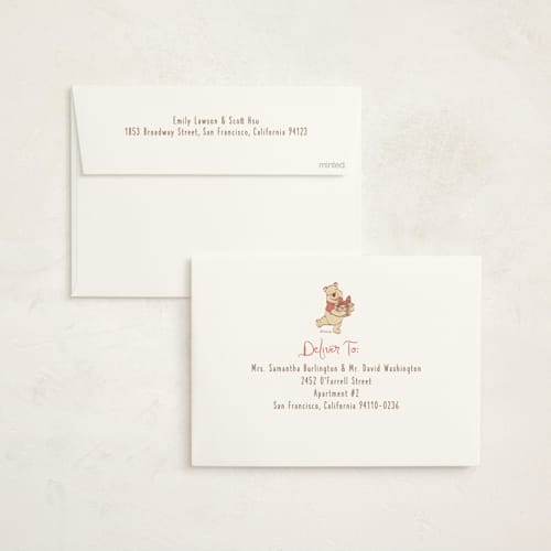 This is a petal baby shower invitations with standard by Teju Reval called disney's fun pooh printing on signature in standard