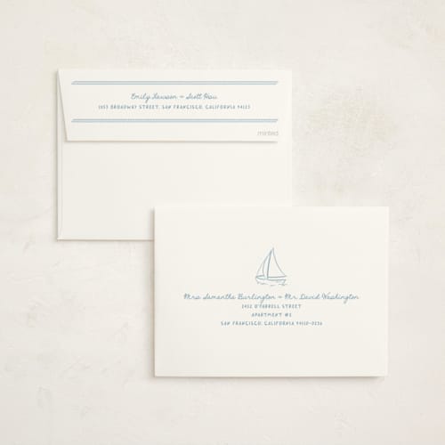 This is a powder blue baby shower invitations with standard by Claudia Orengo called nautical celebration printing on signature in standard
