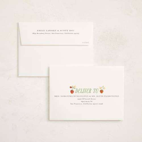 This is a strawberry baby shower invitations with standard by Itsy Belle Studio called so berry sweet printing on signature in standard