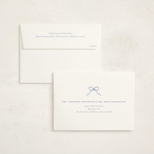 This is a periwinkle baby shower invitations with standard by Paper Raven Co. called bitty bouquet printing on signature in standard