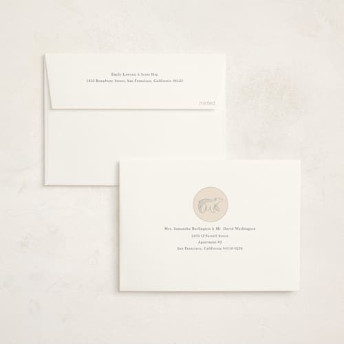 This is a bamboo baby shower invitations with standard by Teju Reval called forest toile printing on signature in standard