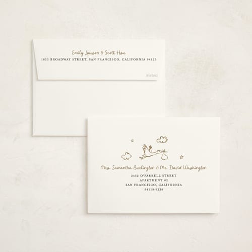 This is a onyx baby shower invitations with standard by Cass Loh called bundle of joy sketches printing on signature in standard