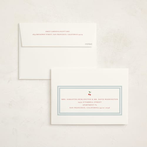 This is a sky baby shower invitations with standard by Leia Matt called cherry sweet stripe printing on signature in standard