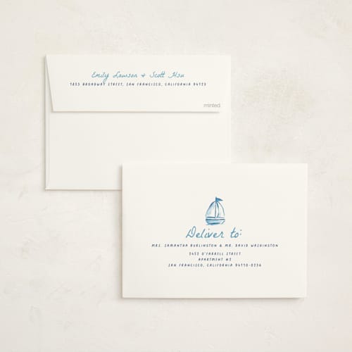 This is a ocean baby shower invitations with standard by Itsy Belle Studio called coastal baby printing on signature in standard
