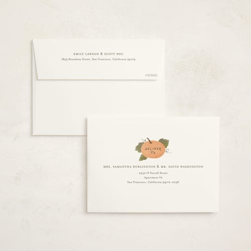 This is a pumpkin baby shower invitations with standard by Paper Raven Co. called pumpkin patch printing on signature in standard