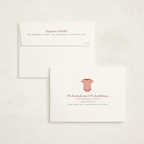 This is a ketchup baby shower invitations with standard by Jamie Alexander called baby-q printing on signature in standard