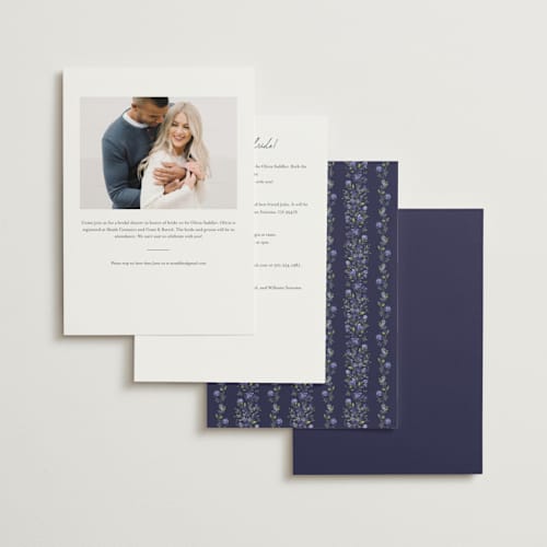 This is a wave bridal shower invitations with standard by Paola Benenati called in the garden printing on signature in standard