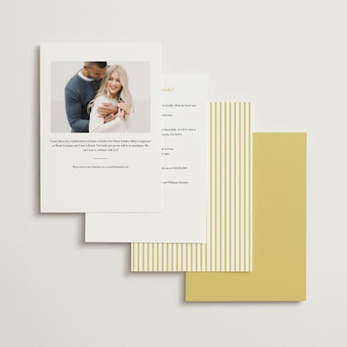 This is a sunshine bridal shower invitations with standard by Kate Ahn called briar printing on signature in standard