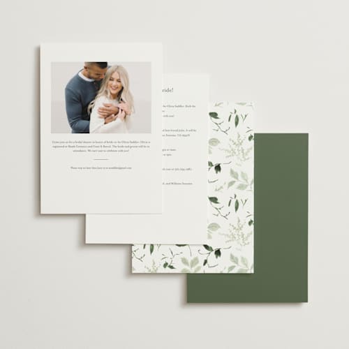 This is a meadow bridal shower invitations with standard by Everett Paper Goods called verde printing on signature in standard