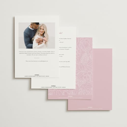 This is a carnation bridal shower invitations with standard by Simona Camp called vintage garden printing on signature in standard