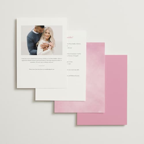 This is a peony bridal shower invitations with standard by Creo Study called blooming arch printing on signature in standard