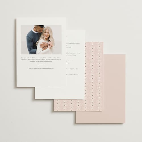 This is a wildflower bridal shower invitations with standard by Pixel and Hank called pretty in pink printing on signature in standard