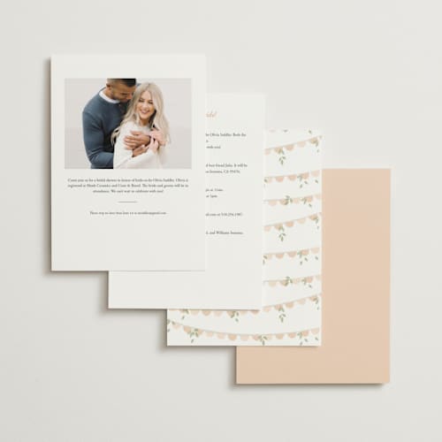 This is a blush bridal shower invitations with standard by Robert and Stella called scallops printing on signature in standard