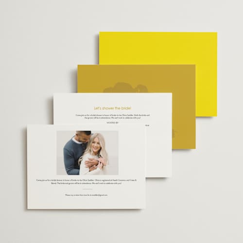 This is a island citrus bridal shower invitations with standard by Morgan Kendall called bloom printing on signature in standard