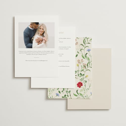 This is a elder flower bridal shower invitations with standard by Sarah Knight called wild meadow printing on signature in standard