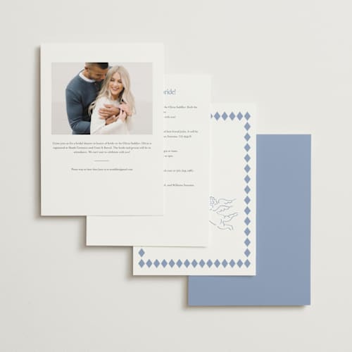 This is a amalfi bridal shower invitations with standard by Helena Vitto called club amore printing on signature in standard