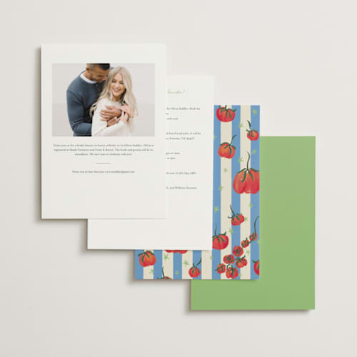 This is a lime bridal shower invitations with standard by Jackie Crawford called petit pomodoro printing on signature in standard