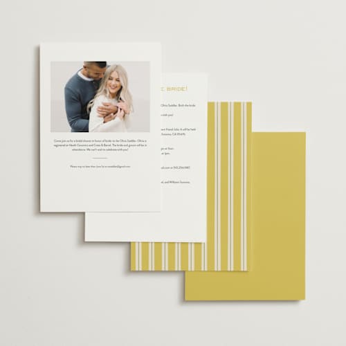 This is a island citrus bridal shower invitations with standard by Ani Somi called calia printing on signature in standard