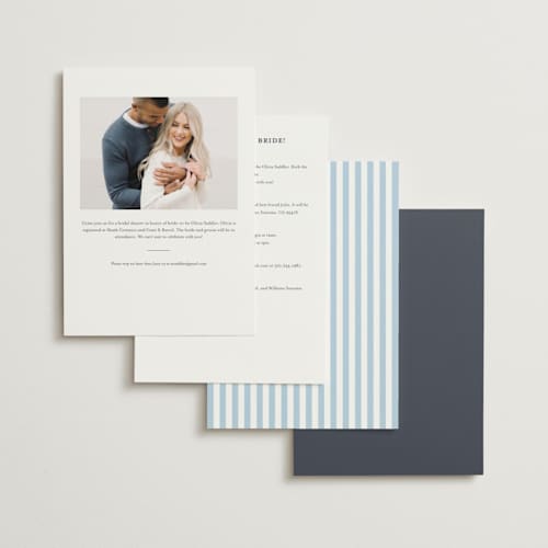 This is a azure bridal shower invitations with standard by Yaling Hou Suzuki called the conservatory printing on signature in standard