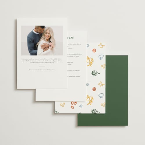 This is a basil bridal shower invitations with standard by Jenna Holcomb called that's amore. printing on signature in standard