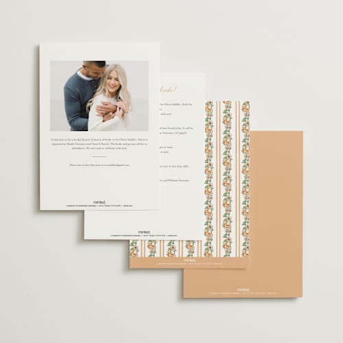This is a hibiscus bridal shower invitations with standard by Creo Study called blooms printing on signature in standard