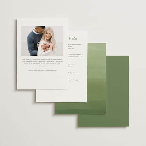 This is a garden bridal shower invitations with standard by Leah Bisch called verdure printing on signature in standard