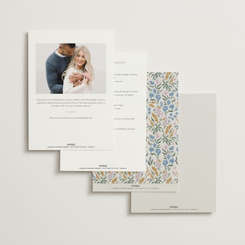 This is a peacock bridal shower invitations with standard by Vera Lim called paonne printing on signature in standard