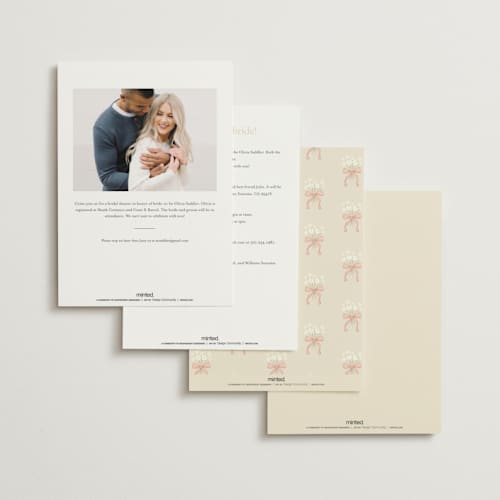 This is a cream bridal shower invitations with standard by Ana Sharpe called cottage garden printing on signature in standard