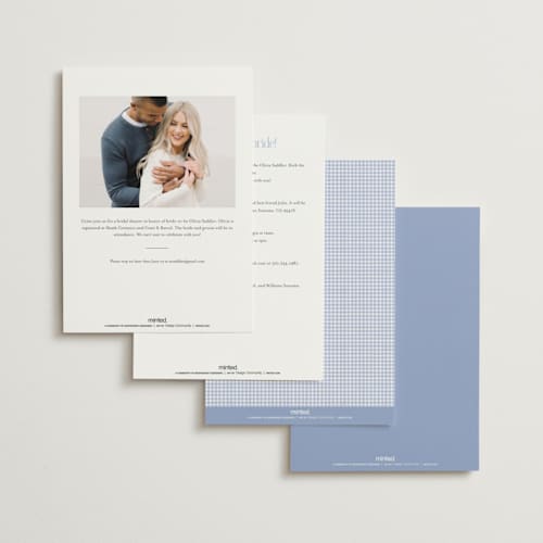 This is a rose quartz bridal shower invitations with standard by Joanna Griffin called dainty flowers printing on signature in standard