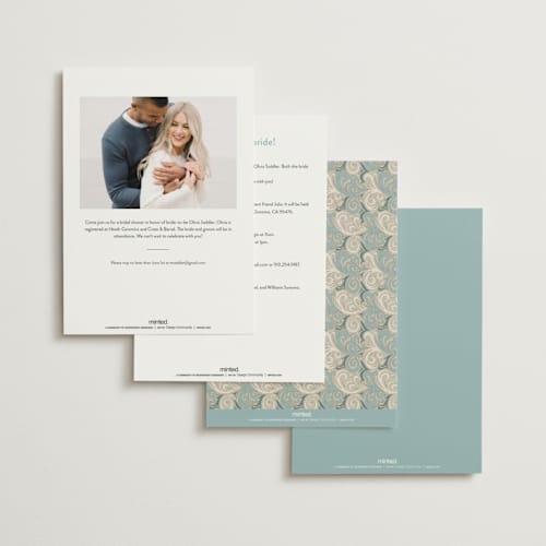 This is a denim bridal shower invitations with standard by Heather Schertzer called perfect pair printing on signature in standard