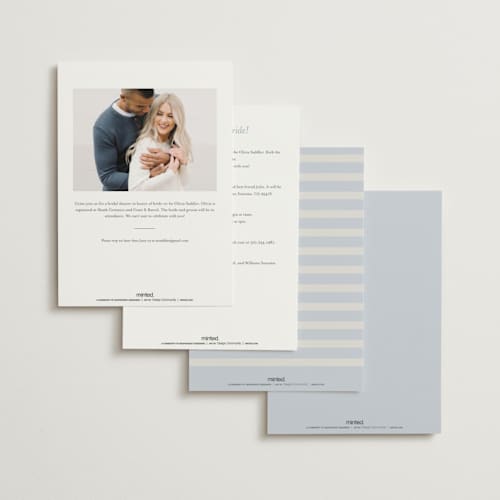 This is a blueberry bridal shower invitations with standard by Jackie Crawford called dog crest printing on signature in standard