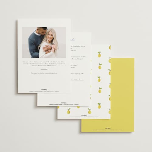 This is a capri bridal shower invitations with standard by Tina Faselli called limoncello printing on signature in standard