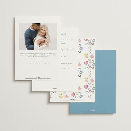 This is a flower braid bridal shower invitations with standard by Petra Kern called wildflowers crest printing on signature in standard