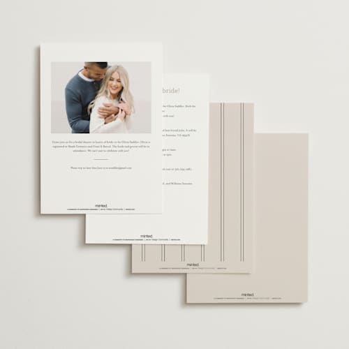 This is a cement bridal shower invitations with standard by Baumbirdy called wedding sketches printing on signature in standard