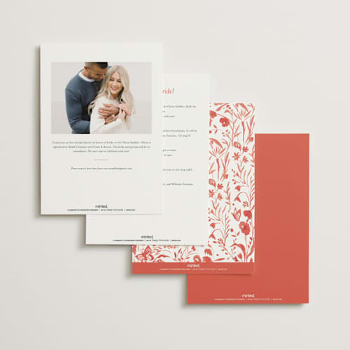 This is a scarlet bridal shower invitations with standard by Teju Reval called romantic fields printing on signature in standard