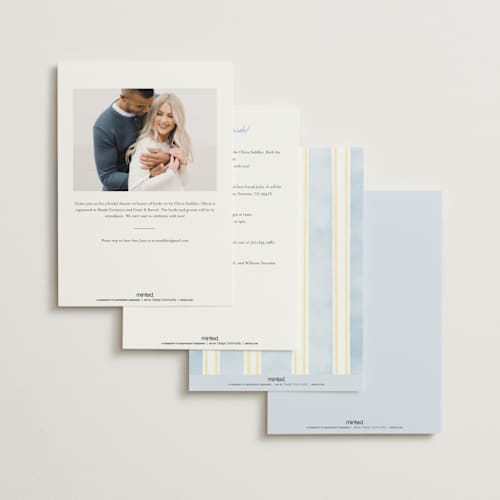 This is a blueberry bridal shower invitations with standard by Elly called lemon printing on signature in standard