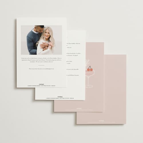 This is a pink petals bridal shower invitations with standard by Hanna Symonovych called bridal shower wallpaper printing on signature in standard