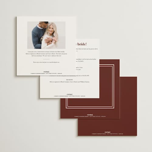 This is a mahogany bridal shower invitations with standard by Katie Ylinen called east coast formal printing on signature in standard