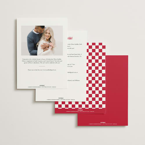 This is a cherry bridal shower invitations with standard by Nazia Hyder called maraschino printing on signature in standard