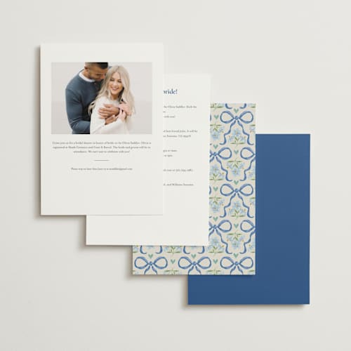 This is a bluebell bridal shower invitations with standard by Jackie Crawford called hidcote printing on signature in standard