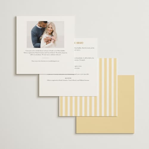 This is a lemon bridal shower invitations with standard by Jelena Vuletic called citrine printing on signature in standard