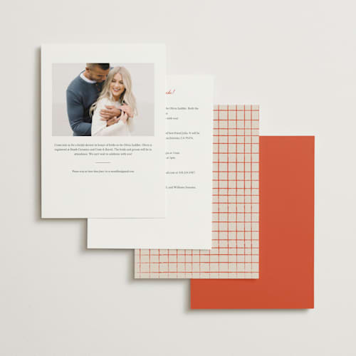 This is a tangerine bridal shower invitations with standard by Jelena Vuletic called sapori printing on signature in standard