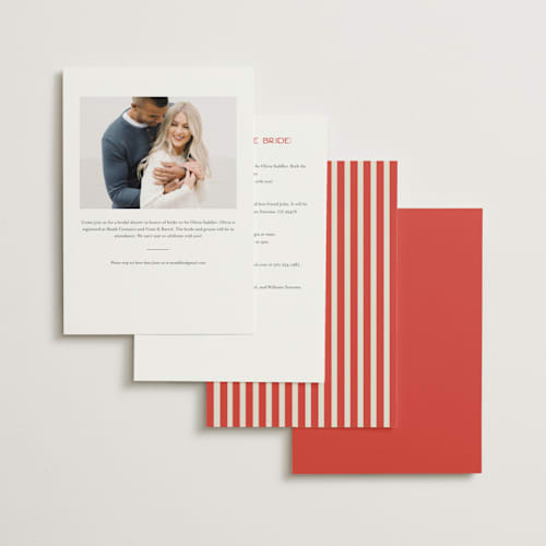 This is a lobster bridal shower invitations with standard by Jackie Crawford called portofino printing on signature in standard