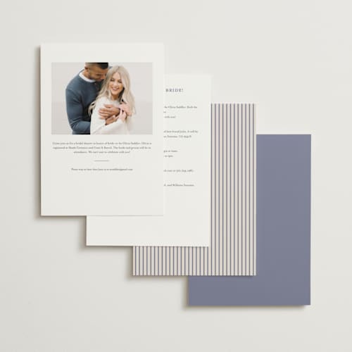This is a luna blue bridal shower invitations with standard by Pixel and Hank called elegant moon printing on signature in standard